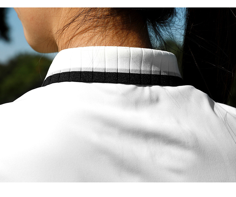 Áo thun dài tay golf nữ PGM cổ sườn ôm eo — YF744 [Cổ sườn có màu/vải co giãn] Áo sơ mi POLO màu trắng chi tiết 10