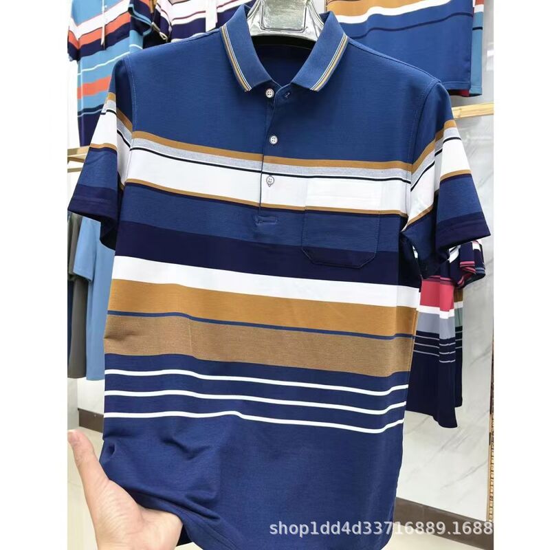 Foreign Trade Cheap Export Polo Shirts for Middle-Aged Men, Short-Sleeve Workwear with a Turn-Down Collar, Cross-Border Men's Polo Shirts Foreign Trade Cheap Export Polo Shirts for Middle-Aged Men, Short-Sleeve Workwear with a Turn-Down Collar, Cross-Border Men's Polo Shirts