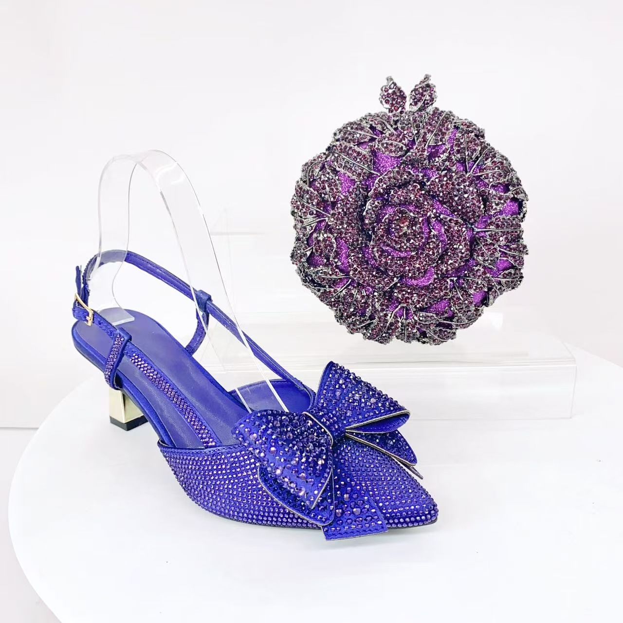 Elegantes Damen Abendtaschen Set Mit Kristall Und Strasssteinen_voghion.com
