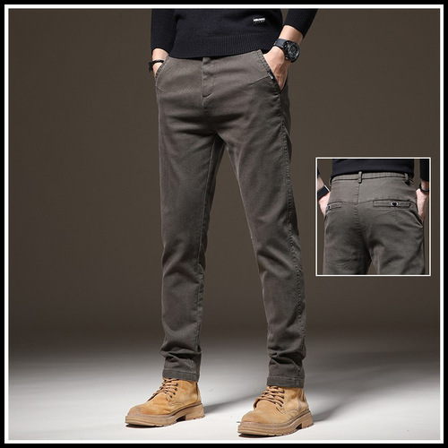Men's Spring and Summer Casual Trousers 2024 New Arrival Middle-Aged Business Slim Straight Elastic Fashion Casual Versatile Trendy