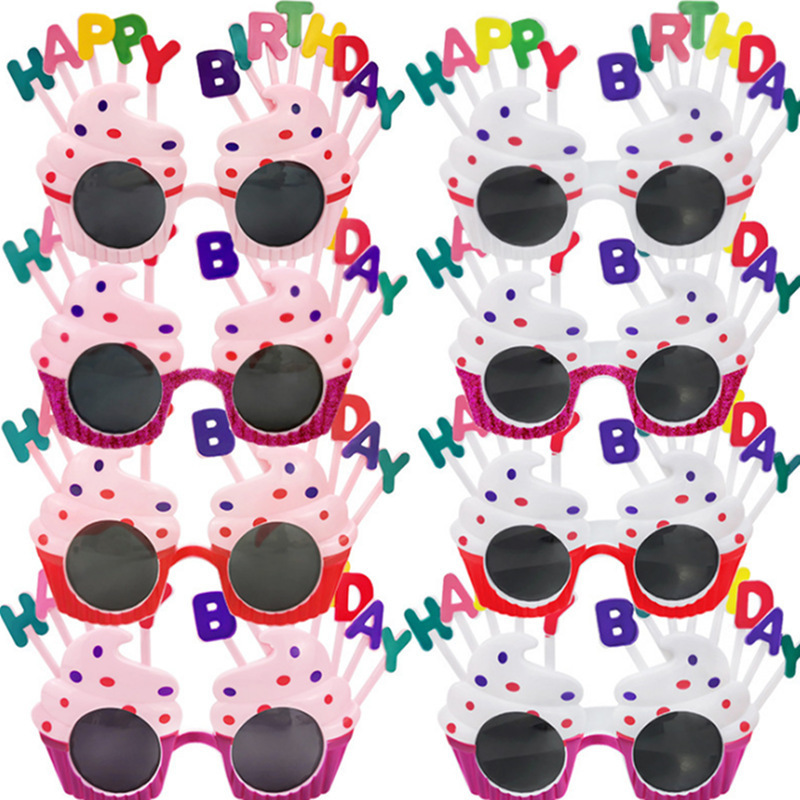 クロスボーダー誕生日メガネプラスチッククリエイティブ子供楽しいパーティー写真撮影道具装飾ケーキ装飾工場|undefined