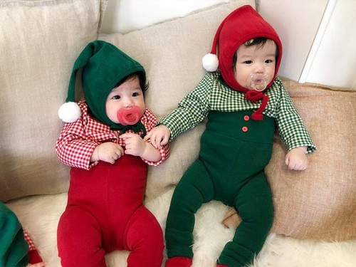 Christmas autumn and winter baby suit pullover cartoon cartoon boys and girls home clothes long-sleeved trousers suit