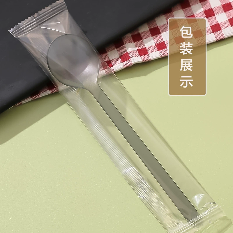 Ложка для фруктового десерта, ложка для запеченного риса на вынос, ложка для чая с молоком, одноразовая ложка для чая с молоком с утолщенным матовым покрытием