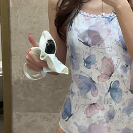 厂家直销竞速泳衣女连体三角游泳衣女超仙蝴蝶泡温泉游泳馆专用
