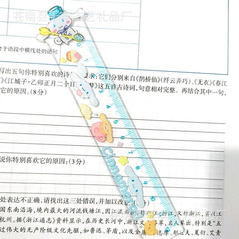 Bonito y creativo Sanrio dibujos animados acrílico Mayday regla transparente estudiante de escuela primaria juego de regla de papelería especial