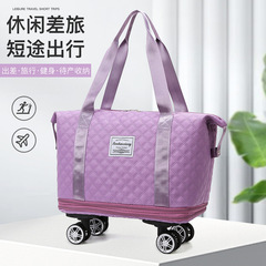 New Student Storage Luggage Bag Korean Style Large Capacity Expanding Sports Fitness Carry-on Bag Oxford Cloth Travel Bag
