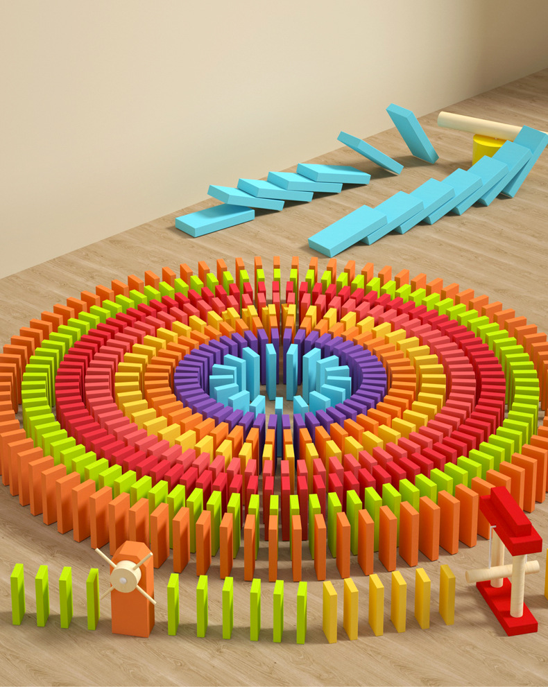 Large Wooden Building Blocks And Domino Set For Kids Educational_voghion.com