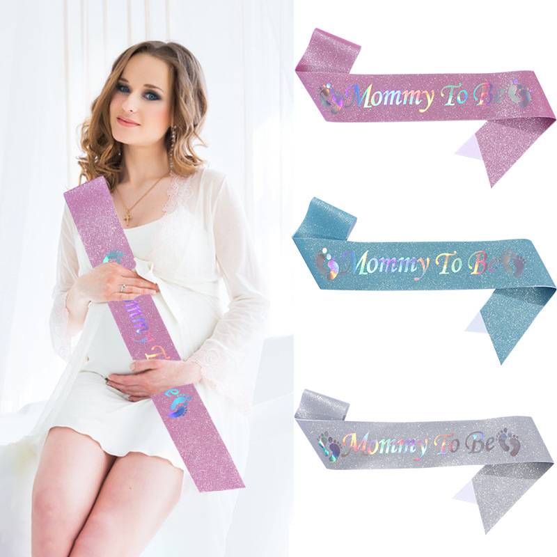 New mommy to be mom-to-be dad shoulder strap ceremonial belt party strap belt baby shower