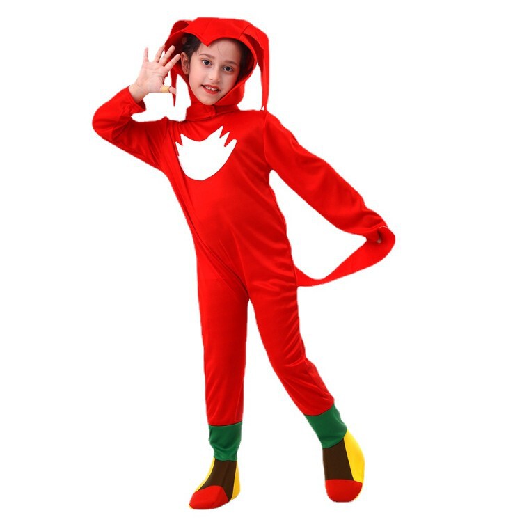 Halloween Cosplay Sonic the Hedgehog Red Sonic Children's Red Knuckles Jumpsuit Direct Sale