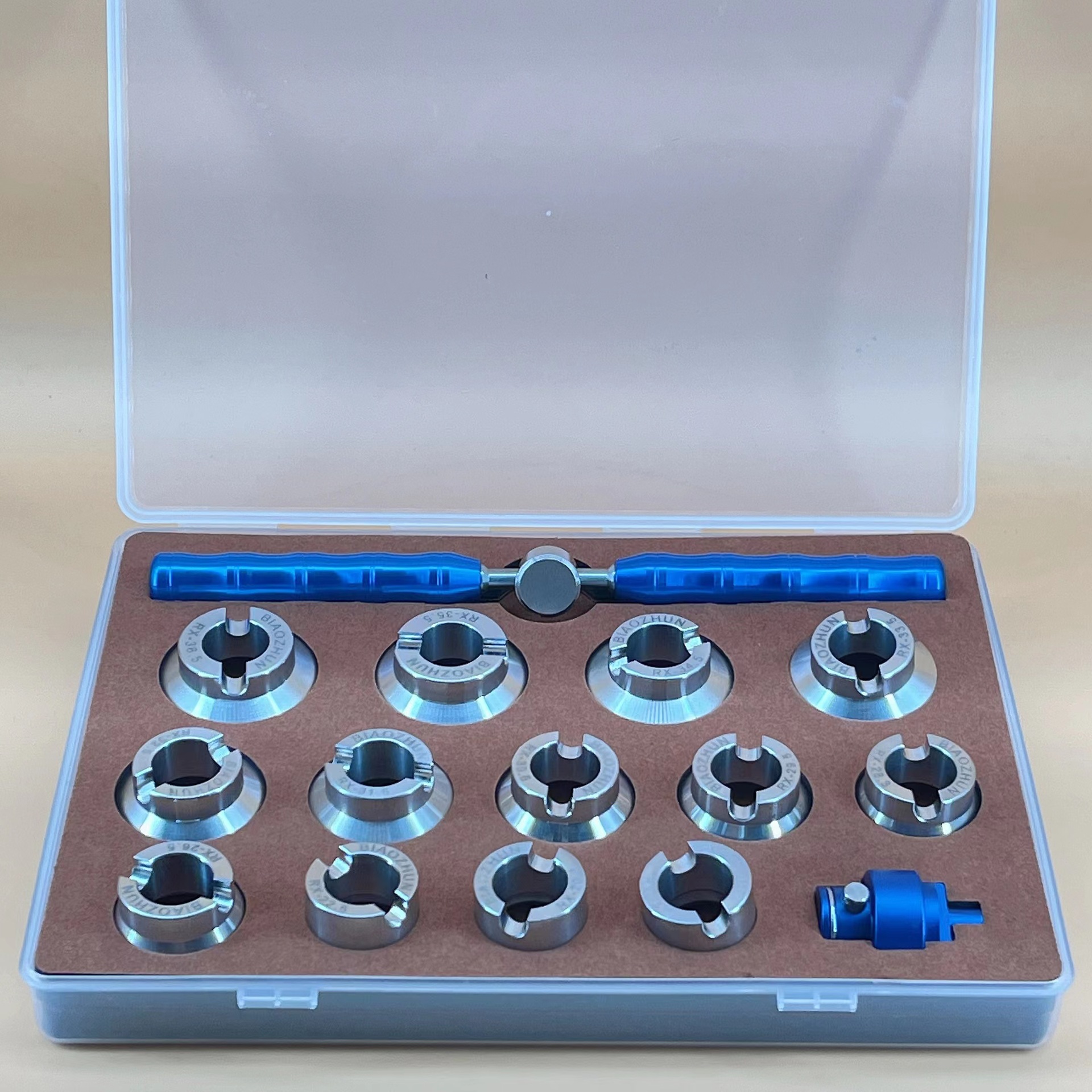 修表工具劳力S后盖开盖器全套尺寸15件套机开手开双用帝舵开表器