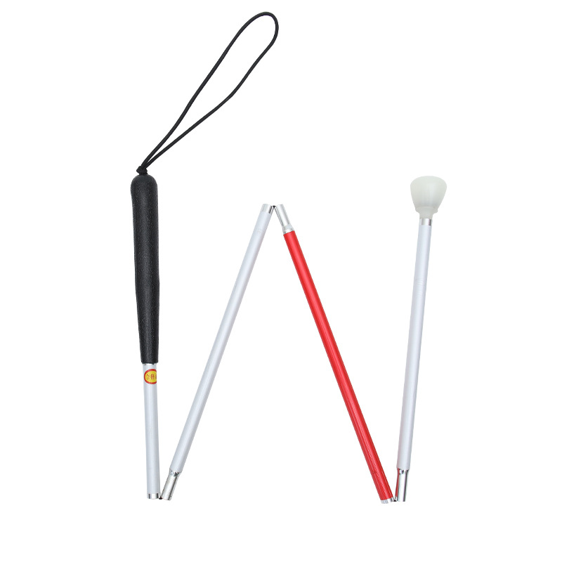 Muletas ciegas muletas cabeza giratoria ciego rojo y blanco aleación de aluminio 1,2 m palo ciego aleación de aluminio trekking polo