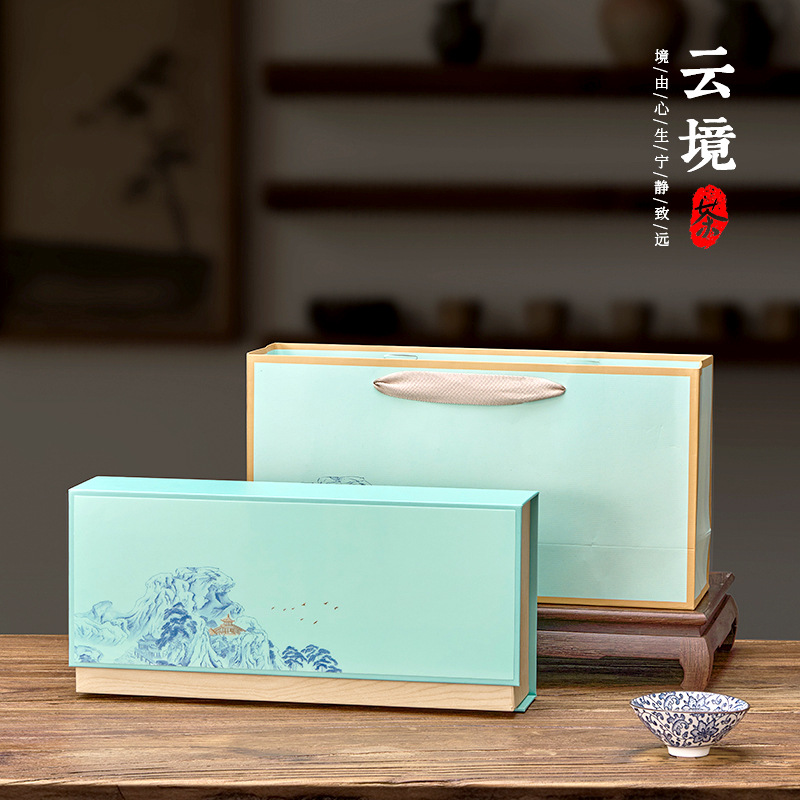 盒境新款异形翻盖25泡普洱茶饼干茶条盒厂家直供现货空茶叶包装盒