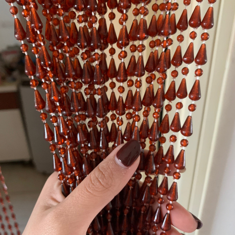 Bead Curtain Anti-Mosquito Door Curtain Bedroom Home Hanging Curtain Plastic Punch-Free Anti-Fly Imitation Crystal Partition Curtain Summer Living Room