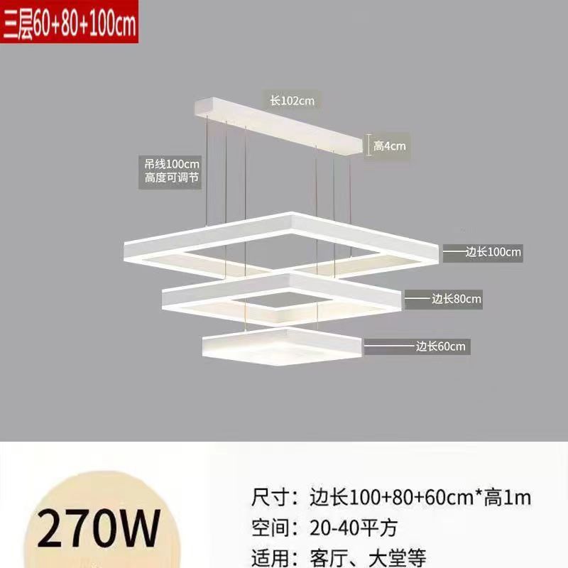 Lámparas de viento cuadrada simple nueva atmósfera simple luz cuadrada nórdica muy moderna lámpara roja red candelabrada lujosa sala de estar