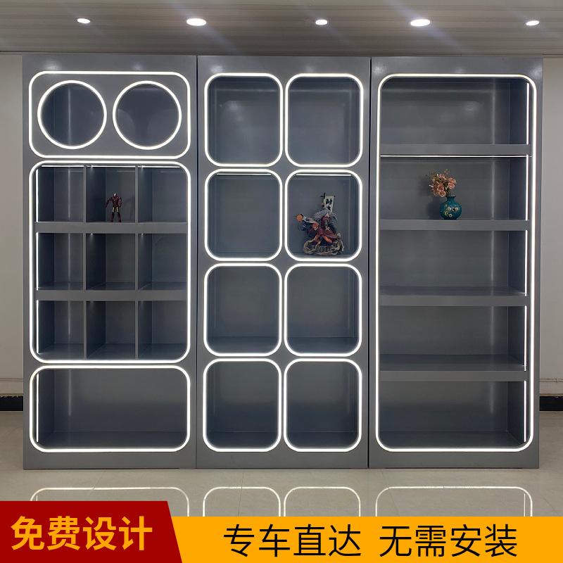 潮玩礼品展示柜娃娃机店积分兑换玩具收纳柜手办模型中岛货架