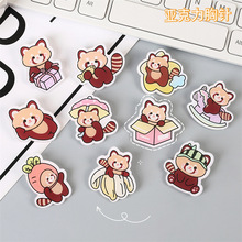 浣熊可爱徽章亚克力胸针卡通创意儿童书包挂件小礼物别针定制胸针