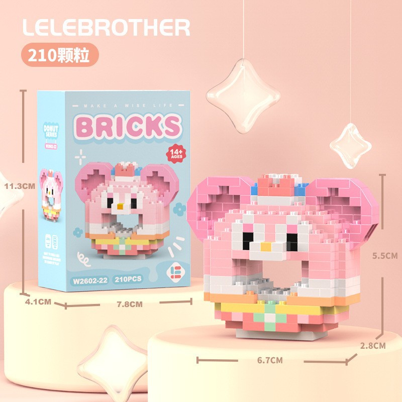 Bloques de construcción de micropartículas compatibles con muñecas de dibujos animados de alta calidad para niños que tocan el puzle puzzle, juguetes de ensamblaje transfronterizos, lotes