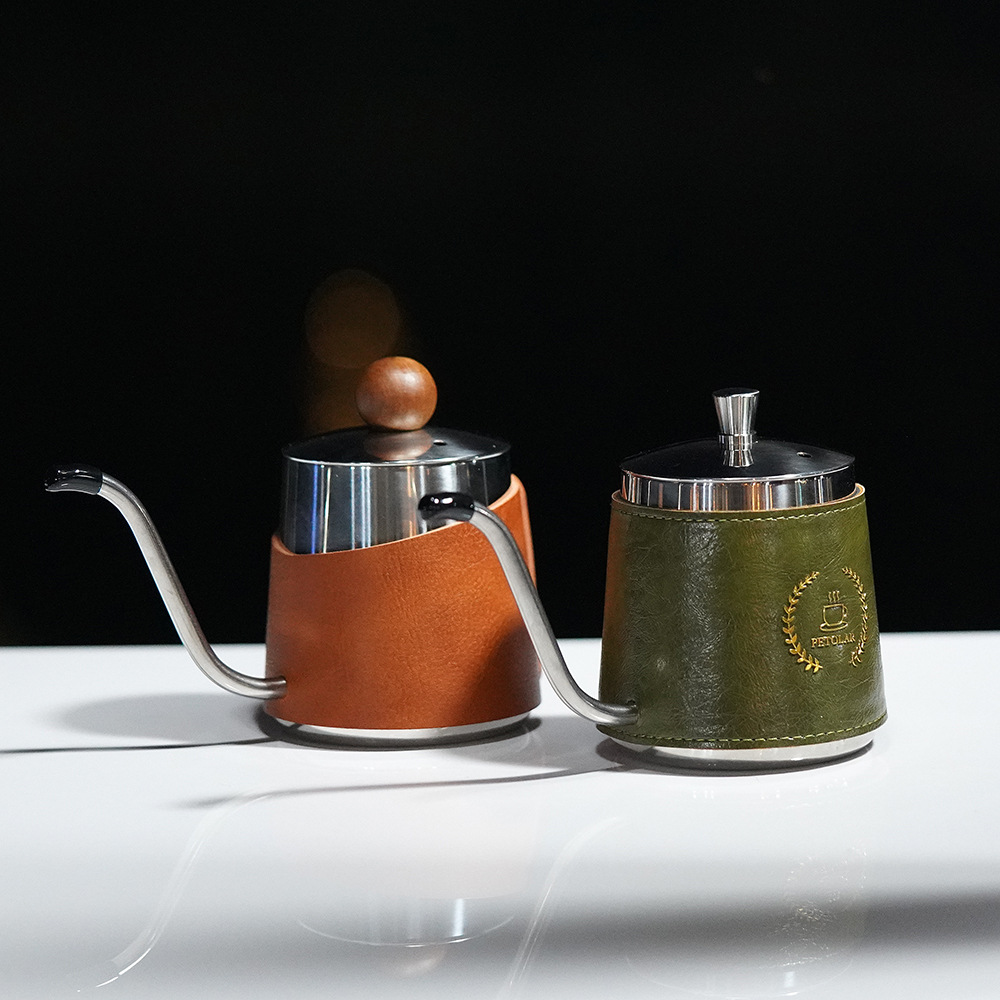 Conjunto de café de cuero de alta calidad, caja de regalo, taza de café, caja de regalo de negocios, molinadora de frijoles de mano