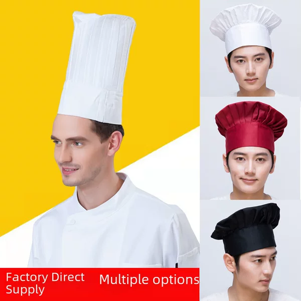 [Value] Chef Hat for Men and Women Chef Work Hat Breathable Women Restaurant Kitchen Chef Cloth Hat White Mushroom Hat