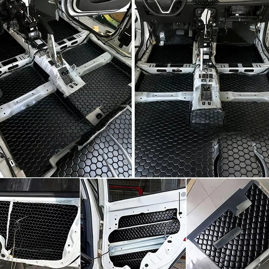 Car Shock-Absorbing Pad Butyl Rubber Self-Adhesive Soundproofing Insulation Cotton Shock Absorption and Noise Reduction Black/Silver