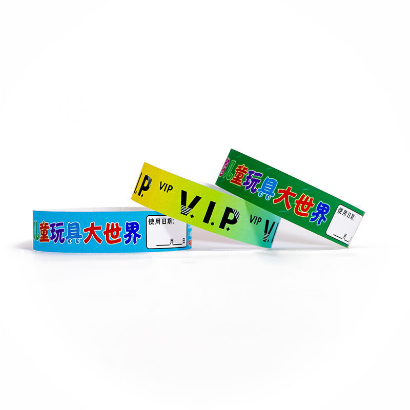 disposable children Paper quality Wrist strap Vocal concert Exhibition admission ticket Bracelet Playground colour Distinguish Wrist strap System