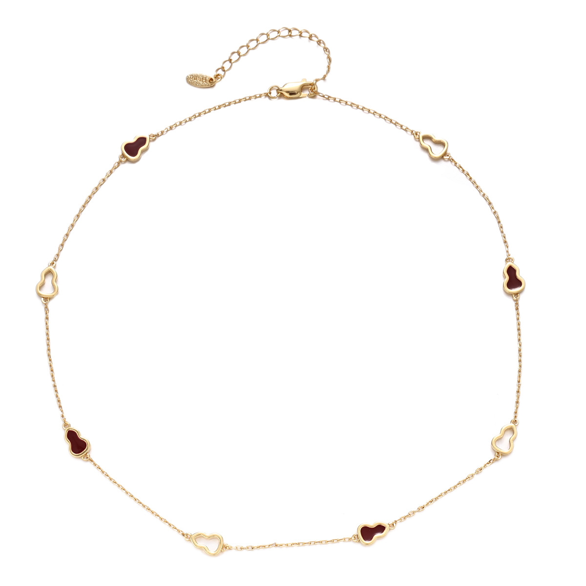 Collar de cadena de calabaza hecha a mano de alto nivel incrustado con colgante de zircón de ojo de tigre otoño y invierno decoración lujosa de alto nivel image 6
