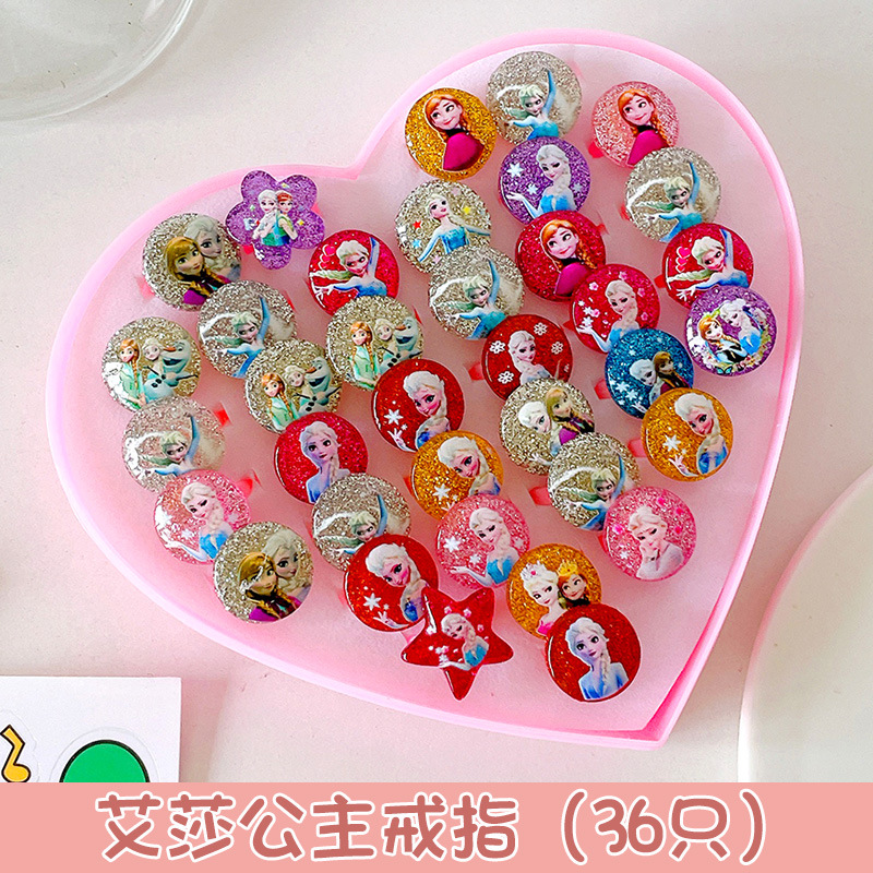 Nuevo anillo para niños sirena anillo para niños una caja de anillos de joyas para niñas juego de juguetes para niñas