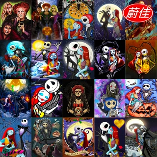 新款亚马逊货源万圣节骷髅5D钻石画客厅装饰画满钻绣量大价优批发
