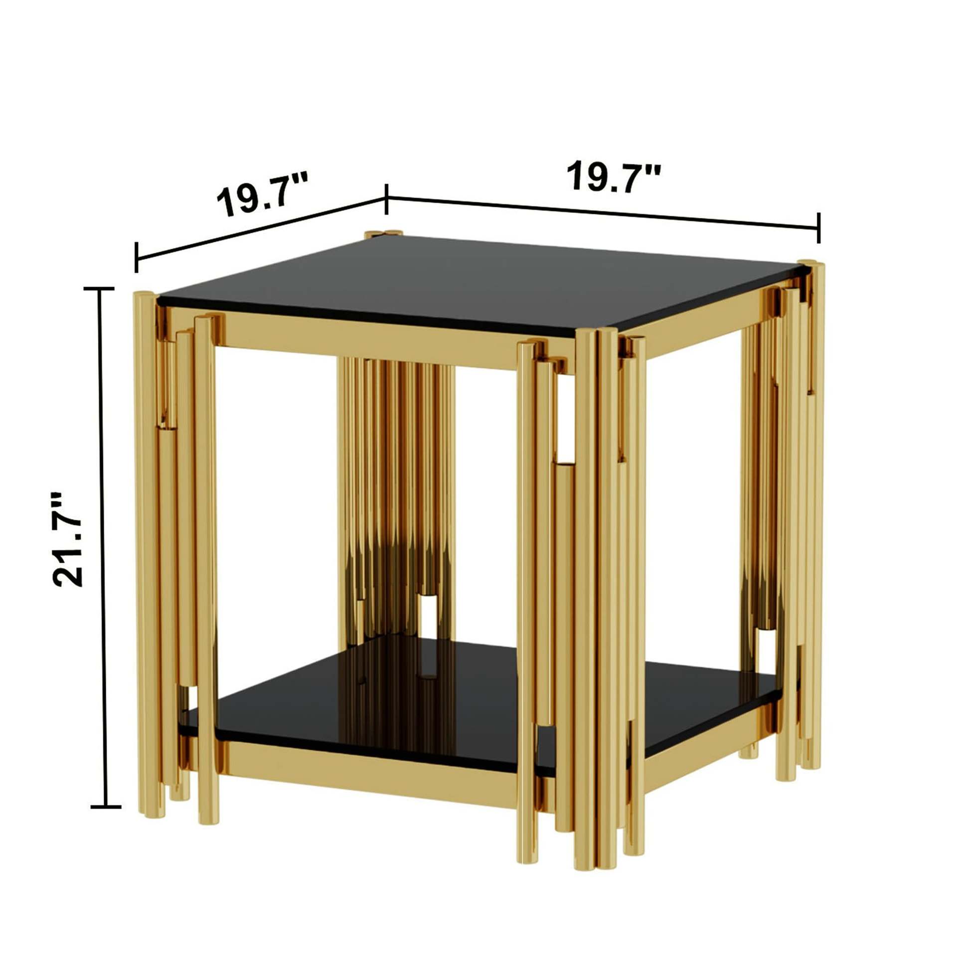 Mesa de café de exportación de acero inoxidable mesa de té lujosa alta sensación de comercio exterior moderna simple tablero de vidrio templado