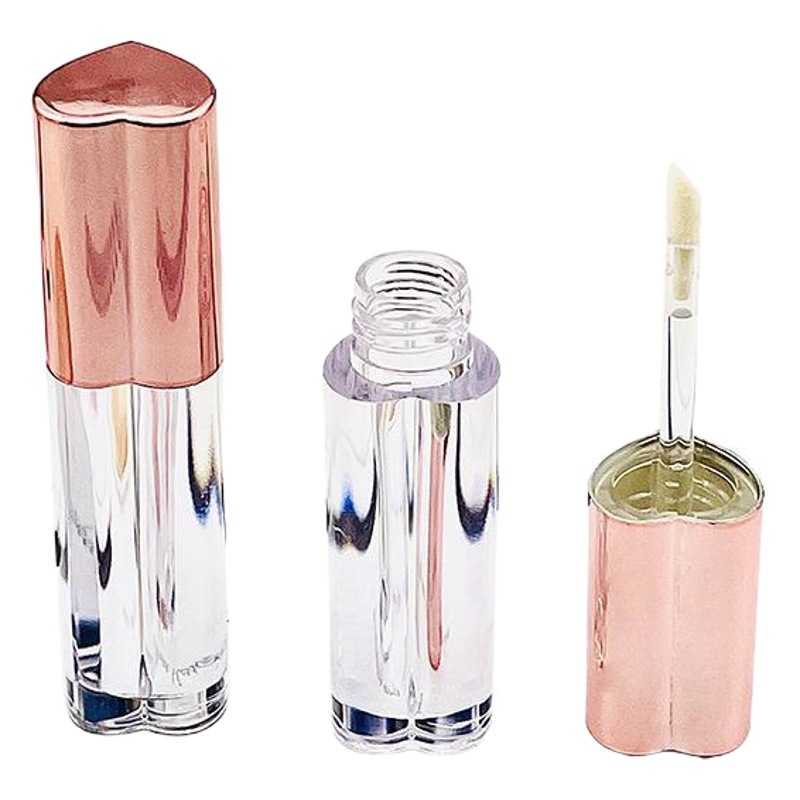 Envase de Brillo Labial en Forma de Corazón, Tubo Vacío para Brillo Labial, Envase Transparente de Plástico, Envase Cosmético para Maquillaje, Tubo para Lápiz Labial