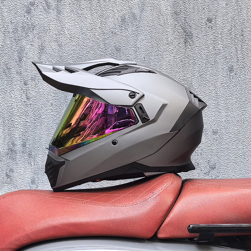 Cascos de Motocicleta Transfronterizos, Cascos de Carretera, Cascos de Una Sola Lente para Hombres y Mujeres, Cascos Integrales de Rally para Carretera y Todoterreno, Cascos para Viajes de Larga Distancia en Motocicleta