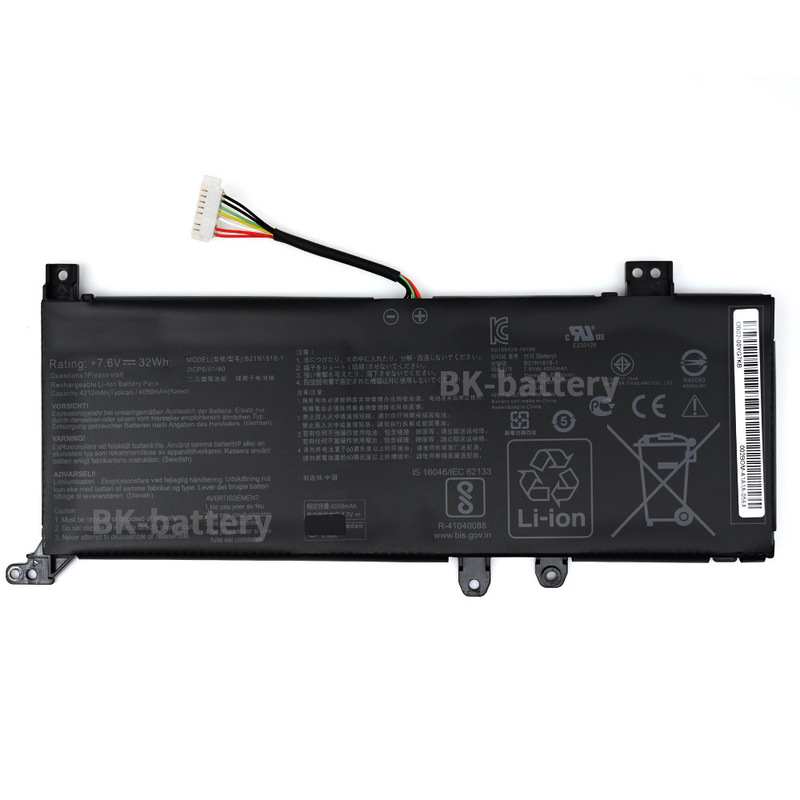 For ASUS B/C21N1818-1 X512D/DA V5000F/D/J Y5100U FL8600F battery