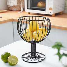 北欧ins铁艺酒杯收纳水果篮创意简约家居果盘客厅家用桌面