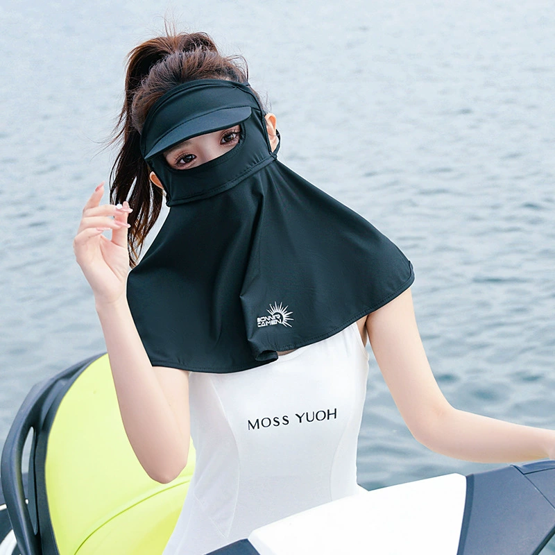 Sports silk long cloak, medical mask, sun protection, with neck protection, UF-protection