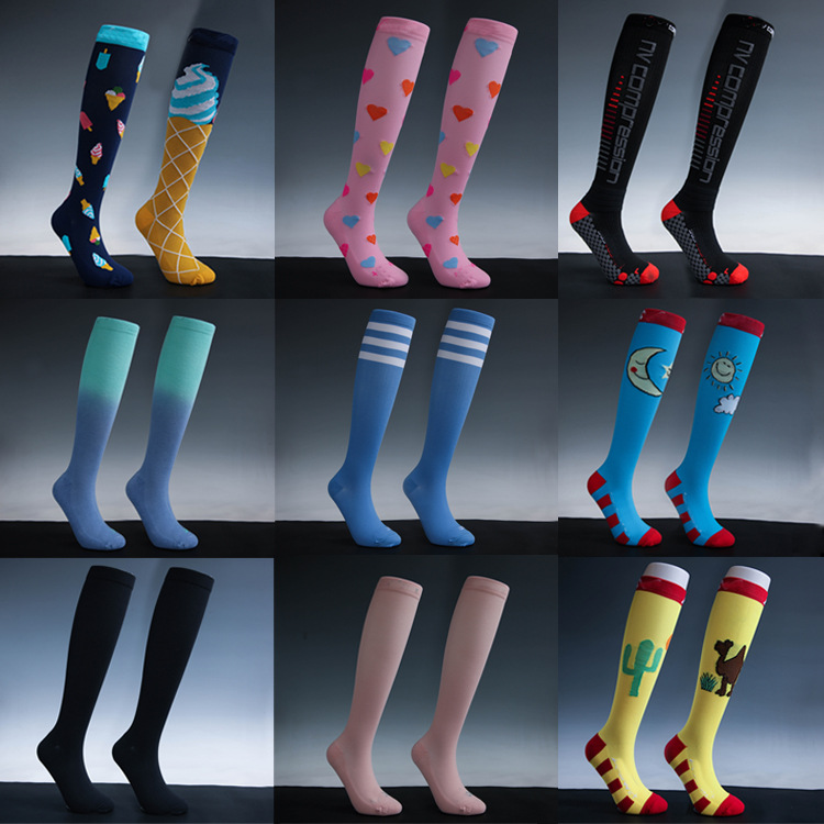 Thickened Towel Bottom Professional High Pressure Compression Jump Rope Socks for Sports Running Marathon Women's Calf Socks