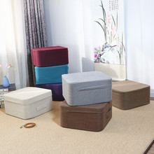 亚麻蒲团坐垫地板日式榻榻米垫布艺家用四季茶几坐墩矮凳新中式