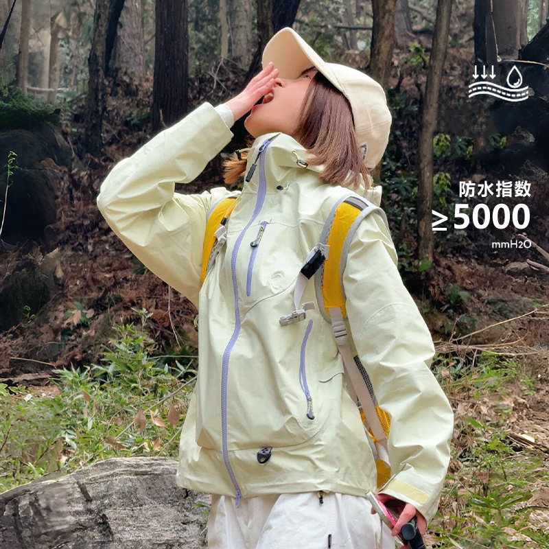 春秋雪霁黄登山服外套三合一可拆卸男女户外徒步防风防泼水冲锋衣|undefined