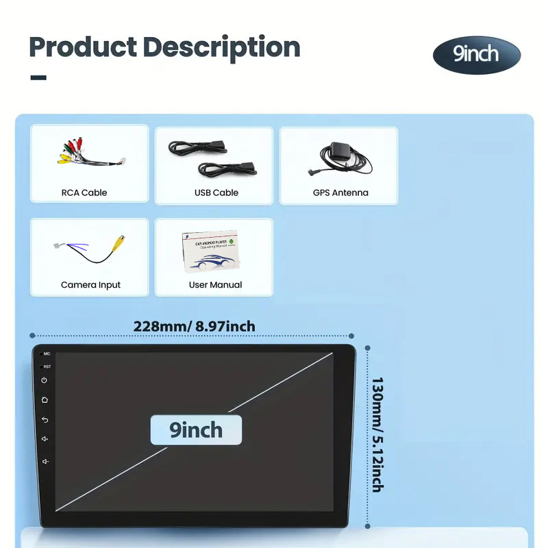 (2개) 네비게이터 안드로이드 스마트 중앙 제어 대형 화면 반전 이미지 자동차 통합 07-21 골프 6에 적합