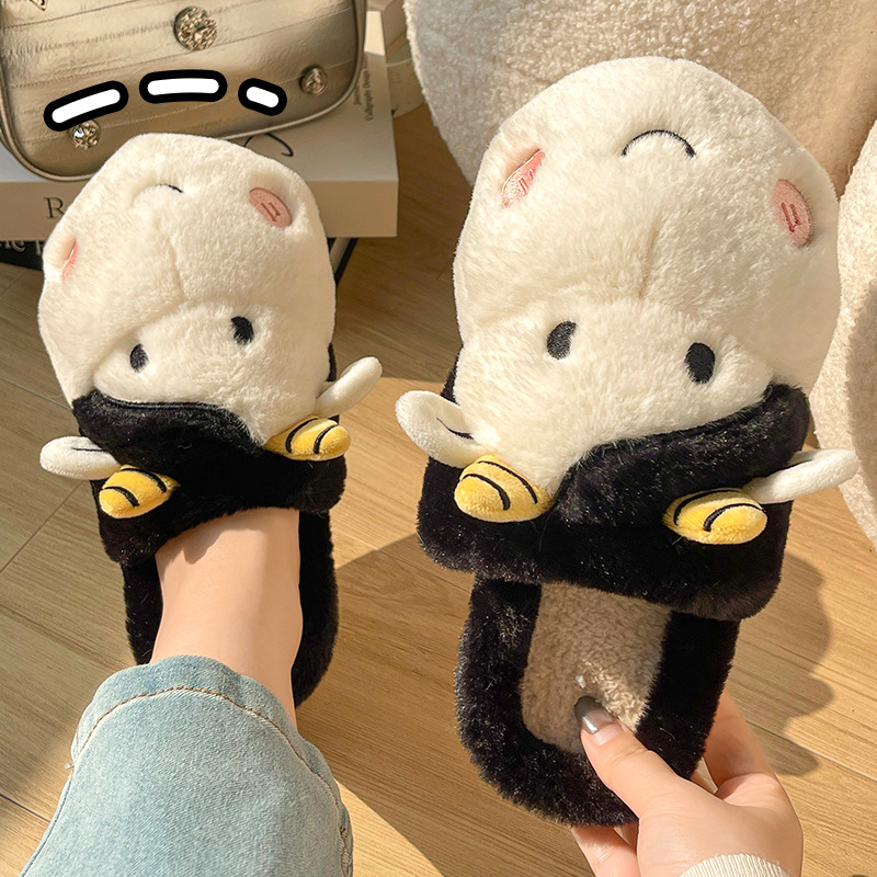 Pingüino Cow Cute Cow Zapatillas de algodón Comercio exterior Personalización transfronteriza Hombres y mujeres Calidez Zapatillas de algodón de felpa Baotou