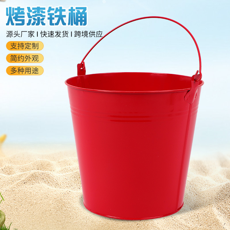 水桶10L烤漆铁桶家用带提小铁桶厂家现货加厚镀锌铁桶铁皮小水桶