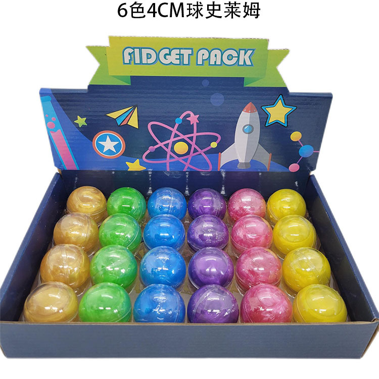 Venta caliente transfronteriza cielo estrellado cristal barro 4cm colorido retorcido huevo juguete limo Delgado color mezclado color fábrica de barro ventas directas