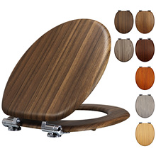 工厂直销密度板木质MDF马桶盖pvc贴皮印花木纹图案带缓降