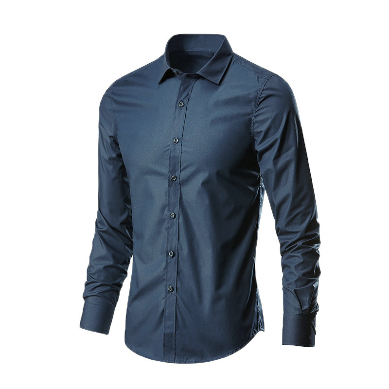 Camisa blanca de manga larga para hombres sin planchar ropa formal de negocios Delgado estilo coreano trabajo profesional camisa de traje casual blanca para hombres