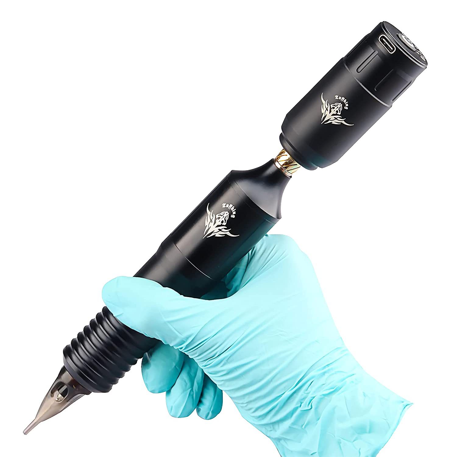 Set de máquina de tatuaje para principiantes 15ml de tinta fluorescente conjunto completo de herramientas de suministro inalámbrico de equipos de tatuaje exclusivos transfronterizos