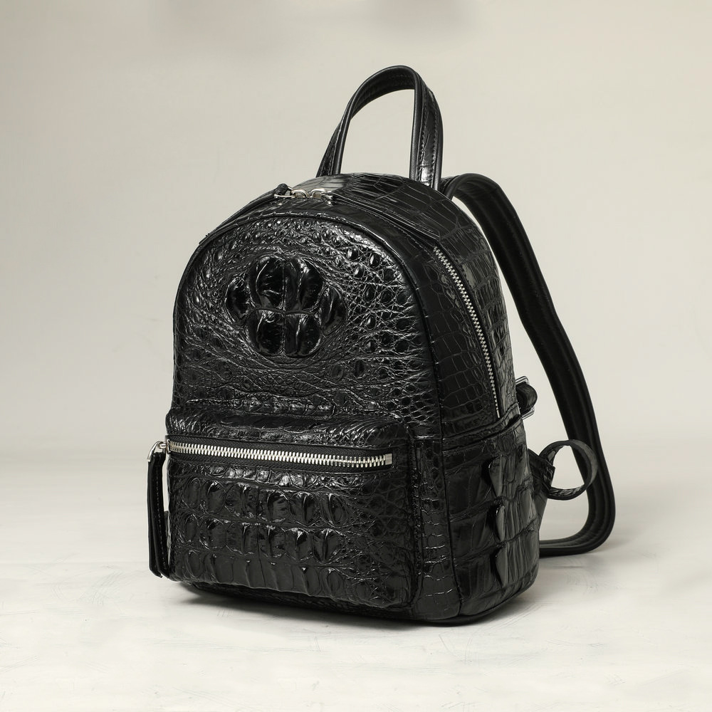 Siamese Crocodile Skin Women's Backpack Outdoor Leisure All-match Large Capacity Travel Y Satchel Leather Women's Bag