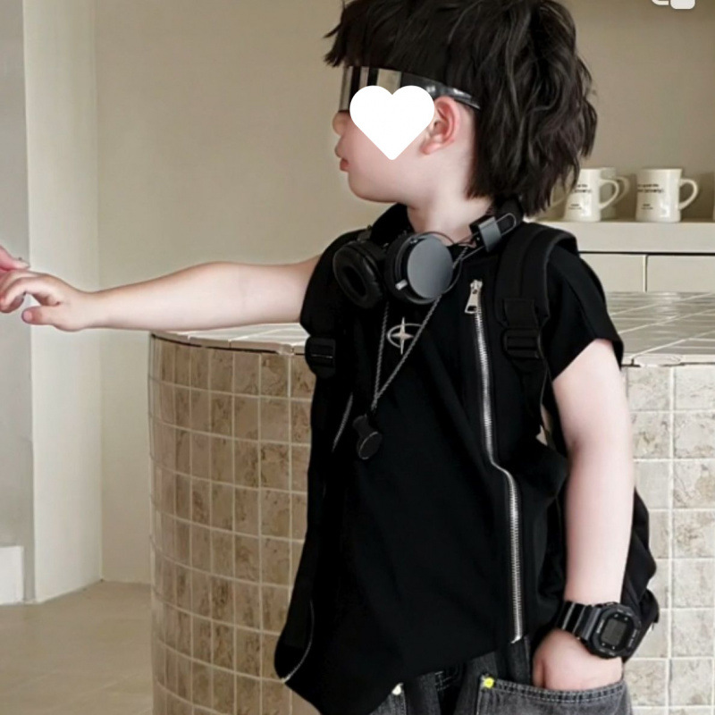 블랙 지퍼 조끼