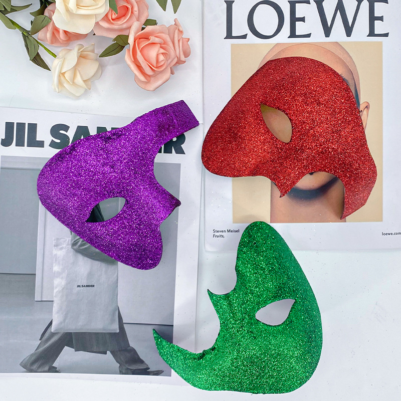 Venecia máscara de baile semi-disfraz polvo brillante máscara cara cara ropa de cabeza de toro ópera fantasma fiesta de carnaval