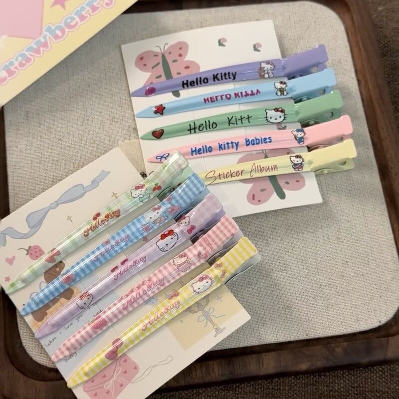 キティヘアピン、ワンラインヘアピン、超妖精かわいい漫画の頭飾り、かわいい女の子のふわふわ前髪、カッティングヘア、カモノハシクリップ|undefined