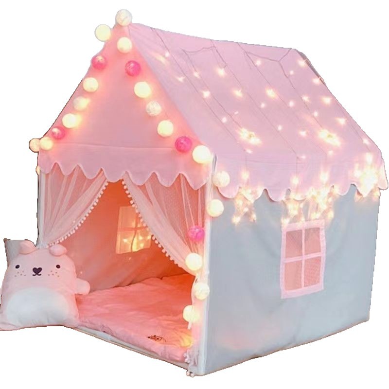 Casa de juegos Casa pequeña Casa de castillo Casa de princesa Dormida casa juguetes mosquiteros regalo de cumpleaños tienda de campaña para niños Interior