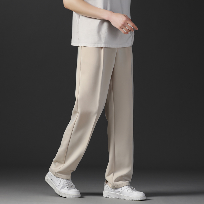 Pantalones de verano sueltos de alto nivel para hombres, pantalones de verano rectos de alta sensación de calles elásticas para hombres, piernas anchas image 6